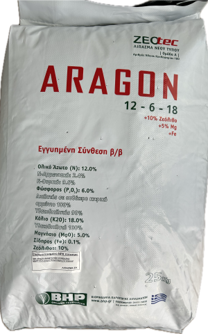 Aragon 12-6-18 ειδικό λίπασμα για βασική με Ενισχυμένο κάλιο, σταθεροποιημένο άζωτο και ζεόλιθο 